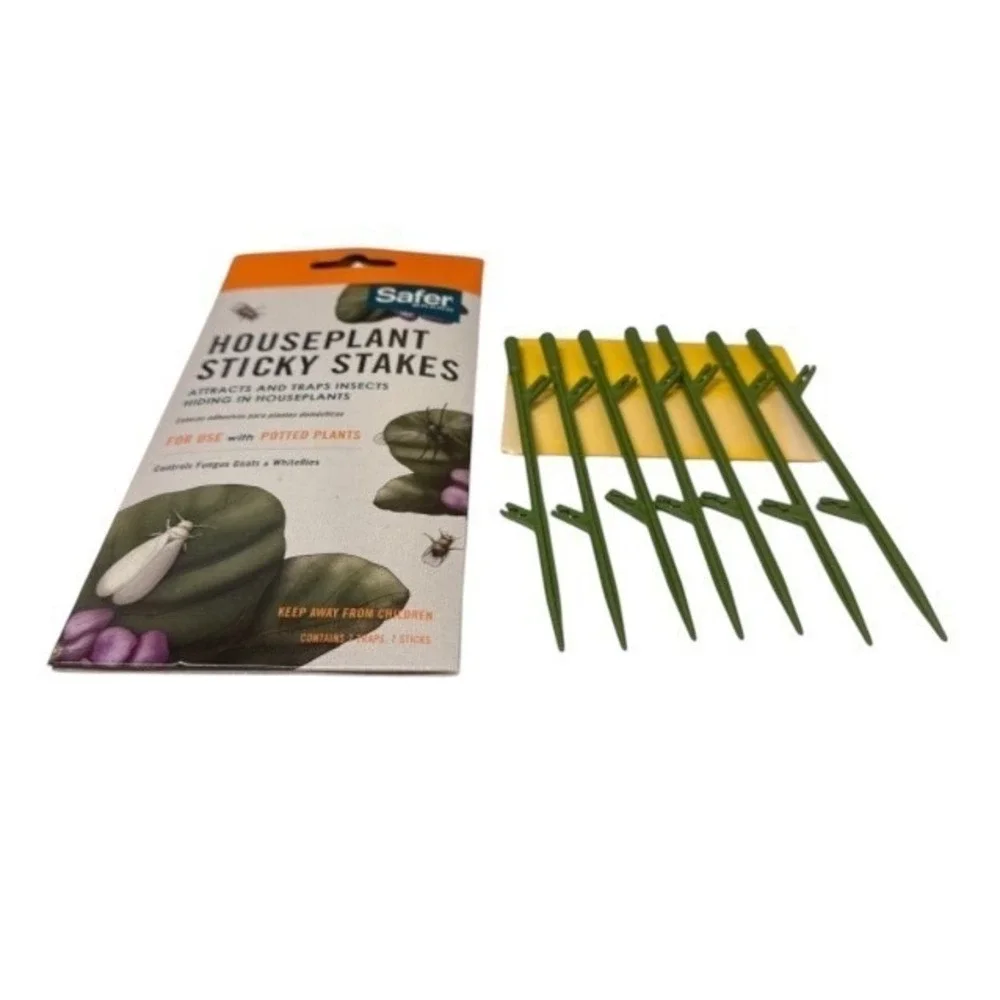 Safer Brand House Plant Sticky Houseplant Stakes 1 Pack of 7 Traps‎ Insects Bugs